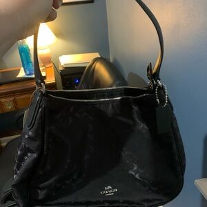 Coach Black Leather Hobo Shoulder Bag